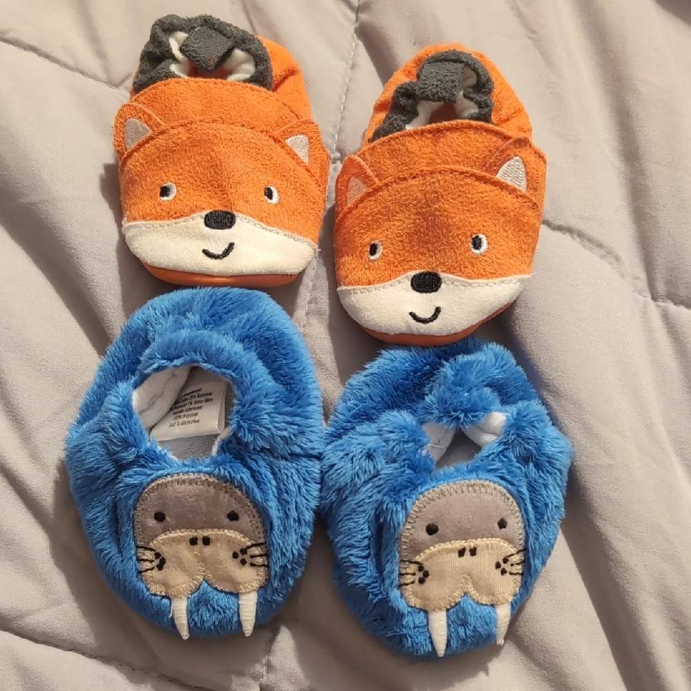 Cute Fox and Walrus Baby Slippers